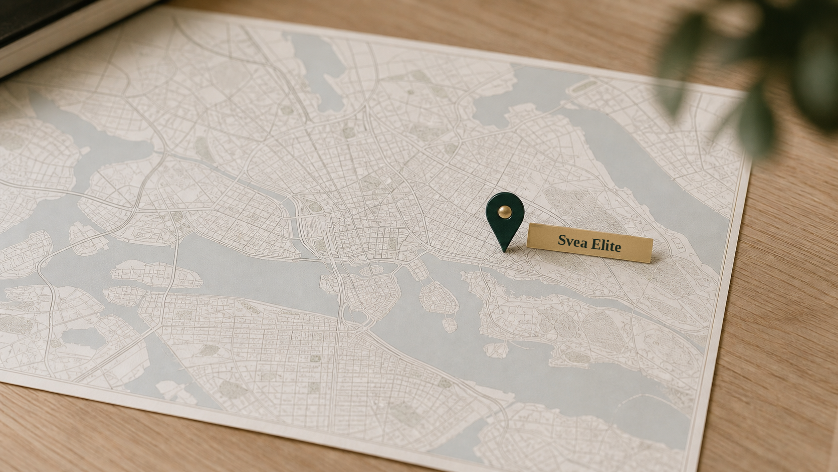 Karta över Stockholm med Svea Elite Construction Group markerat